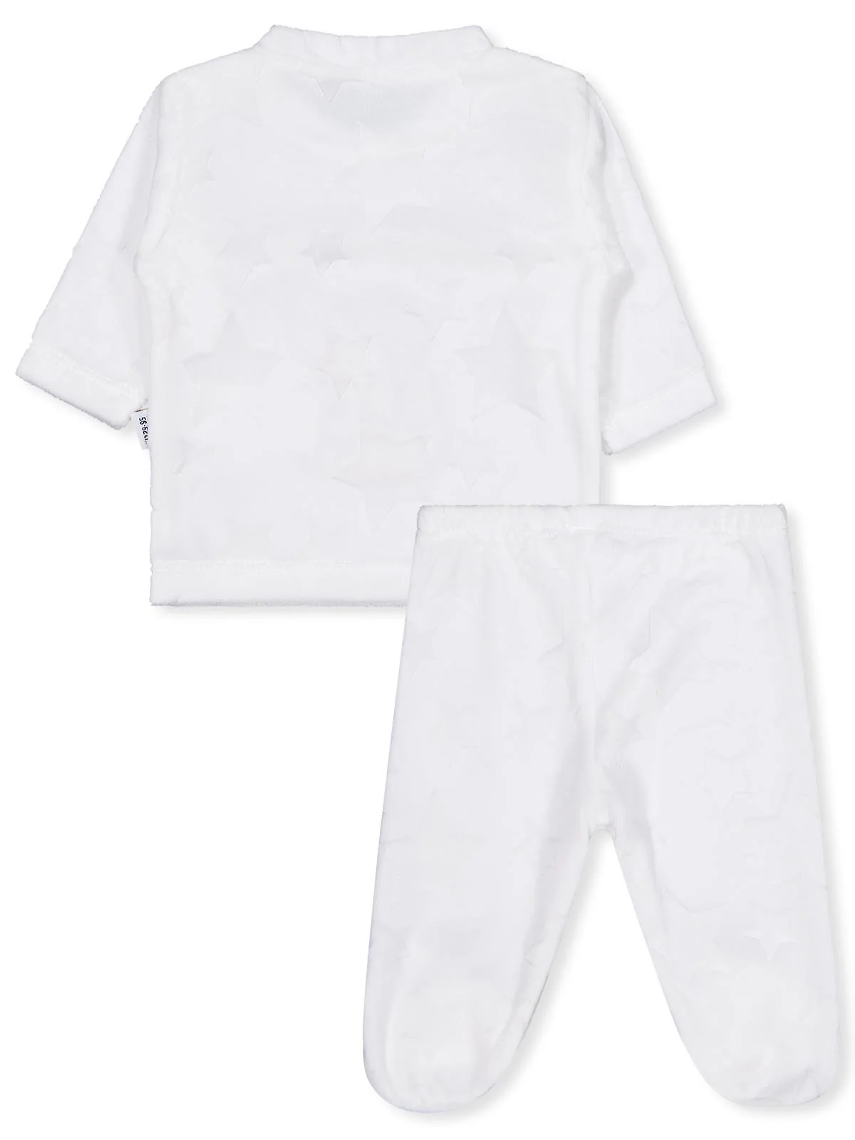 Minidamla Filli Nakış Patikli 2Li 1-6 Ay Pijama Takımı - Ekru - Image 9
