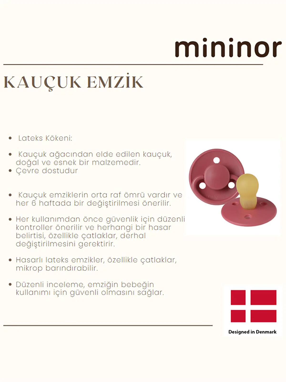 Mininor Kauçuk Emzik 12+ Ay - Cloudy Morning - Bej - Image 4
