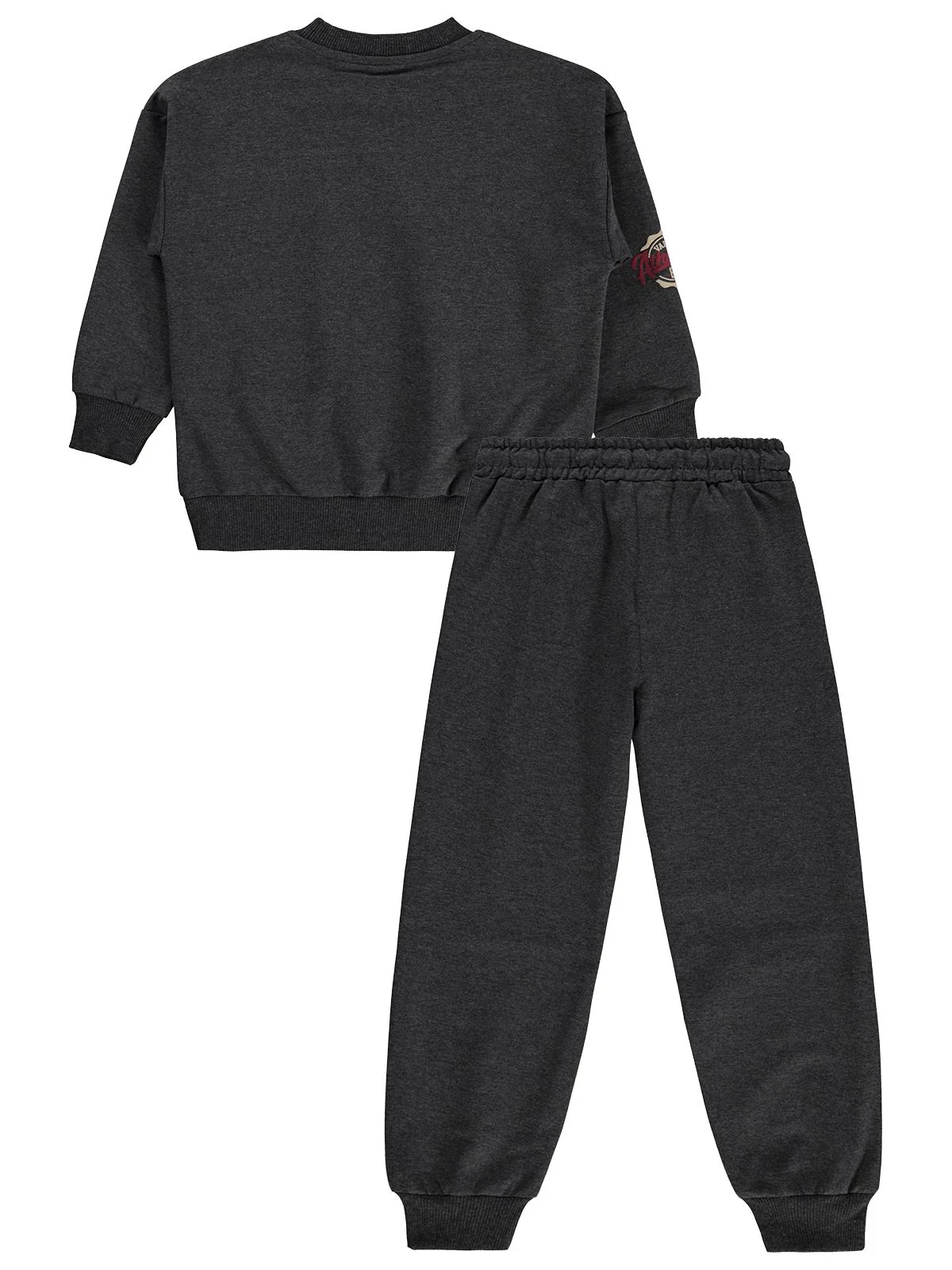 Mışıl Kids Kolları Baskılı 6-9 Yaş Eşofman Takımı - Gri - Image 3