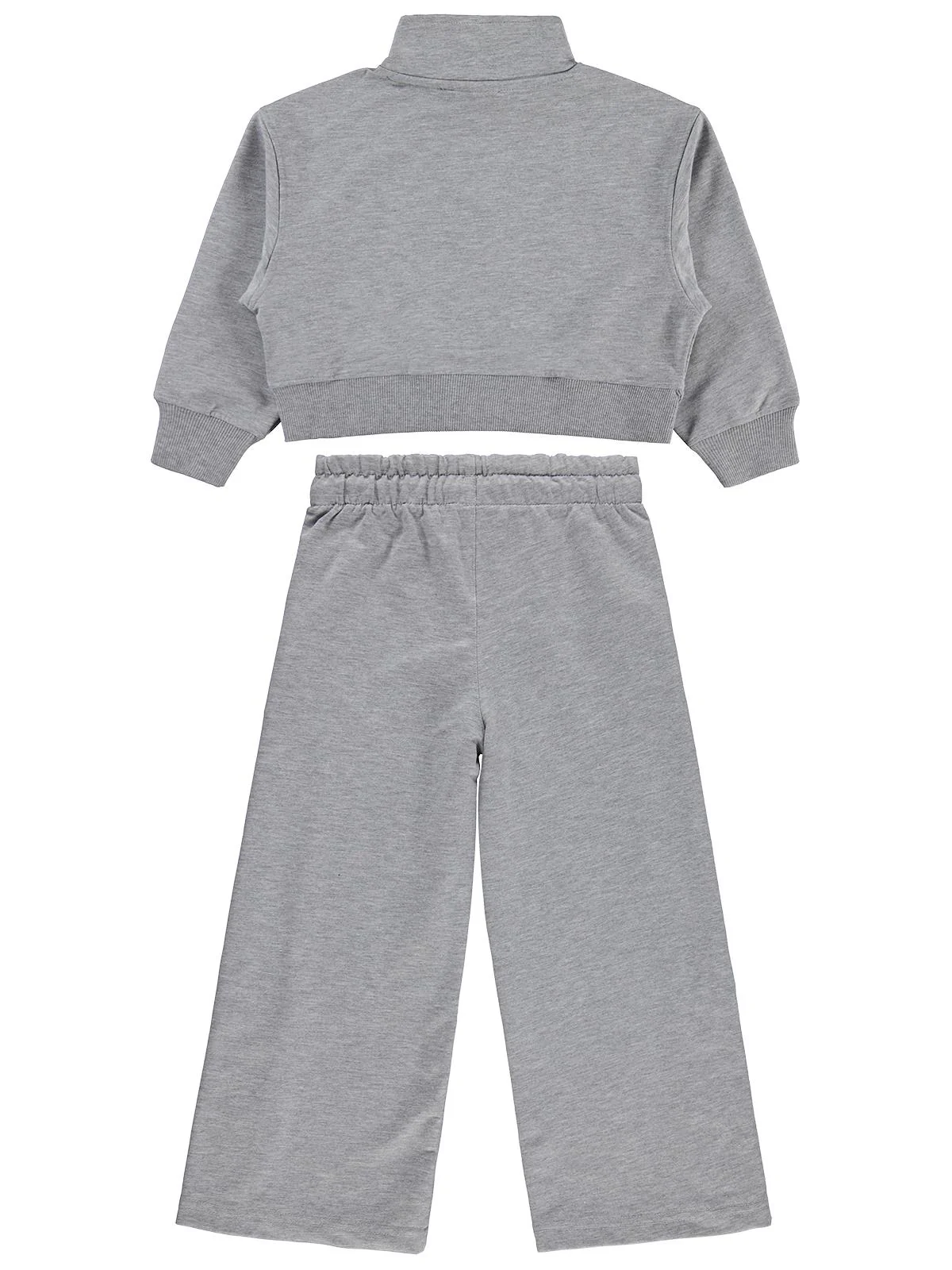 Mışıl Kids Yarım Fermuarlı 10-13 Yaş Eşofman Takımı - Gri - Image 4