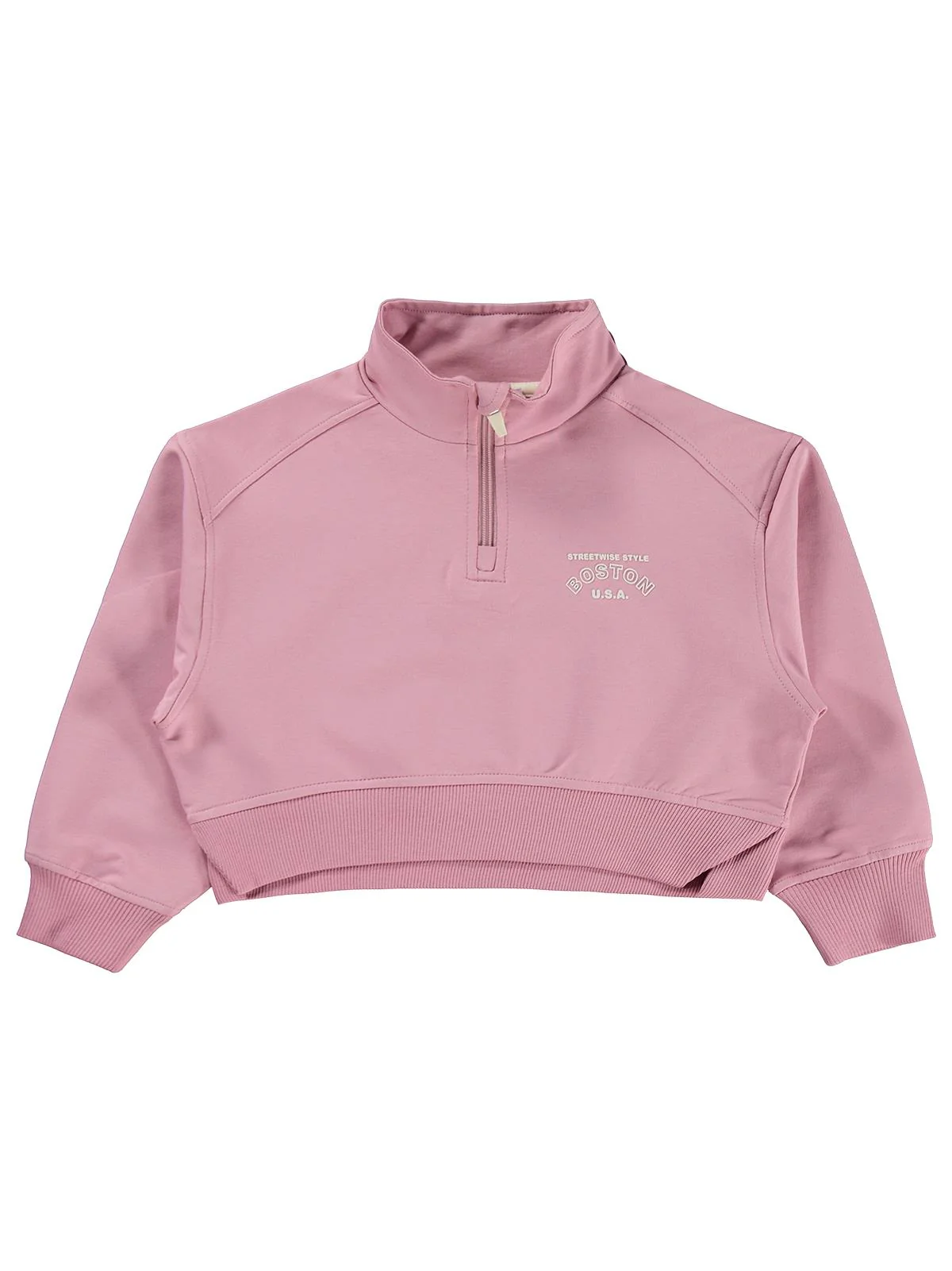 Mışıl Kids Yarım Fermuarlı 10-13 Yaş Eşofman Takımı - Pembe - Image 4