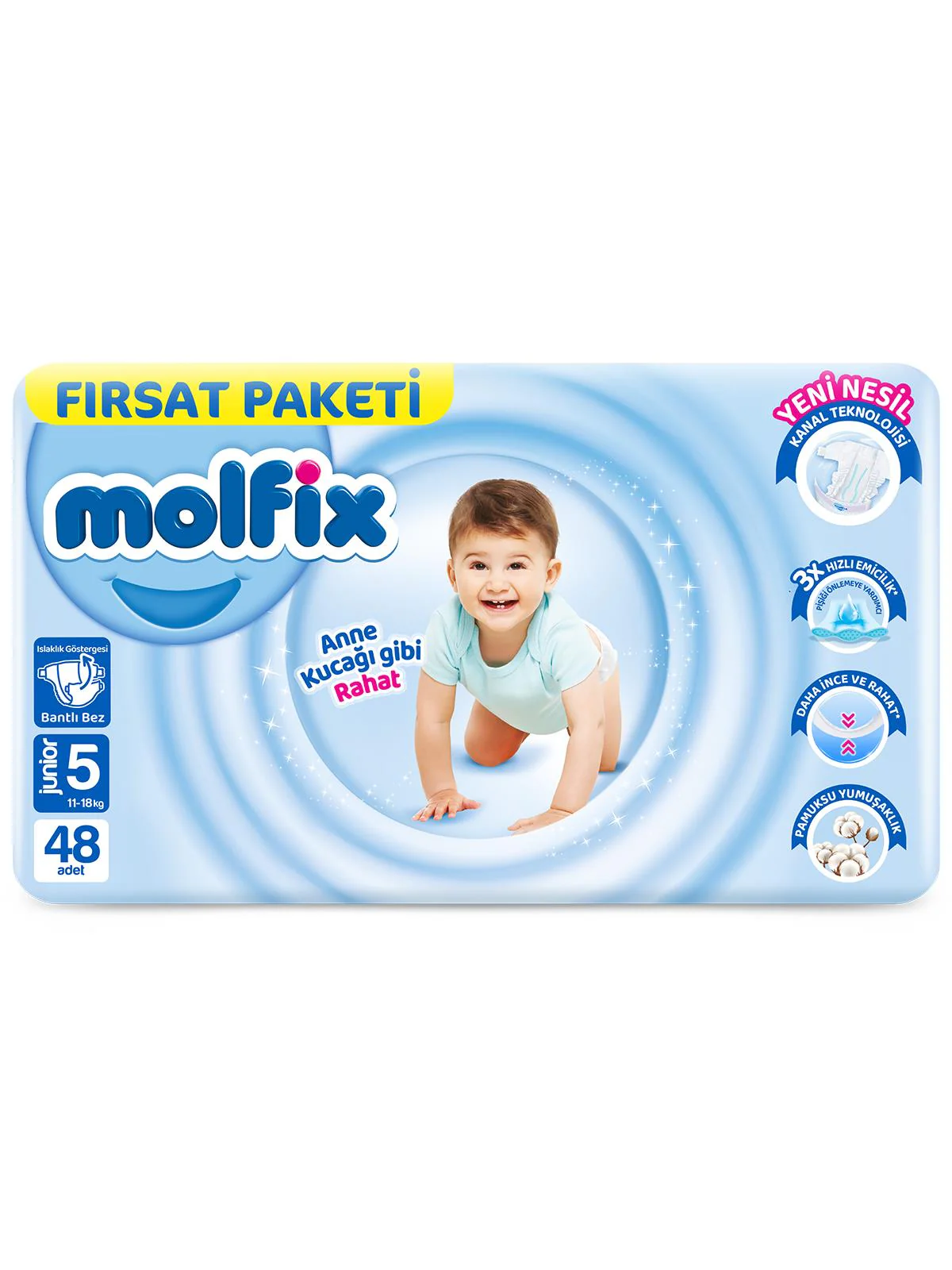 Molfix Bebek Bezi 3d Junior 5 Beden 48'li Fırsat Paketi - Image 2