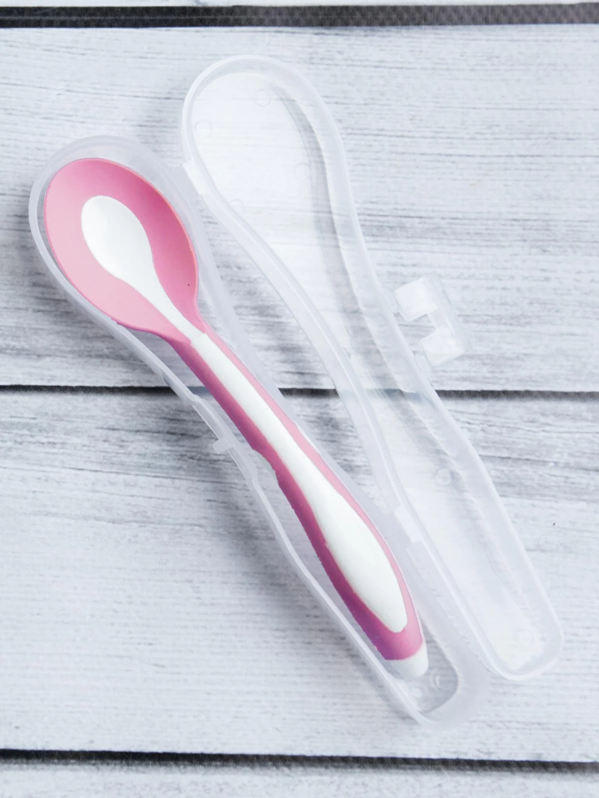 Mycey Taşıma Kutulu Mama Kaşığı-Yumuşak Uçlu - Pembe - Image 4