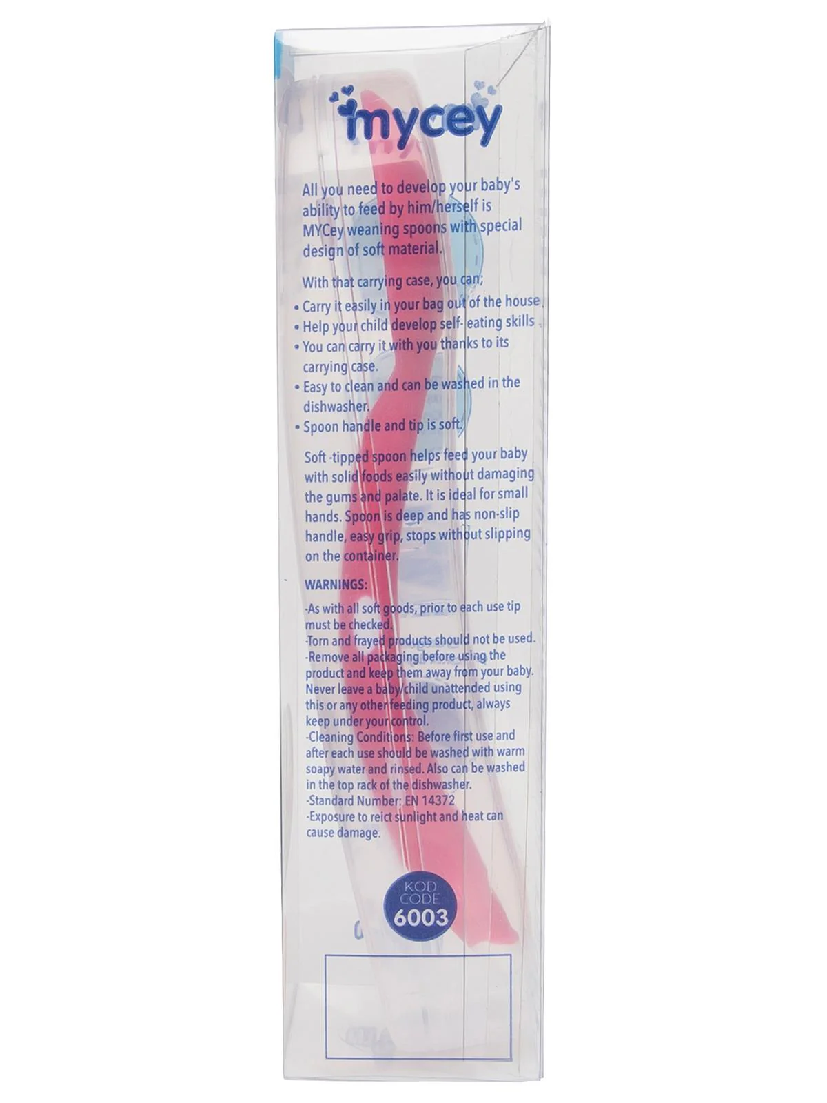 Mycey Taşıma Kutulu Mama Kaşığı-Yumuşak Uçlu - Pembe - Image 8