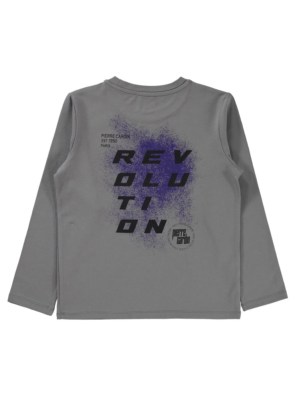 Pierre Cardin Sırtı Revolutıon Baskılı 6-9 Yaş Sweatshirt - Gri - Image 4