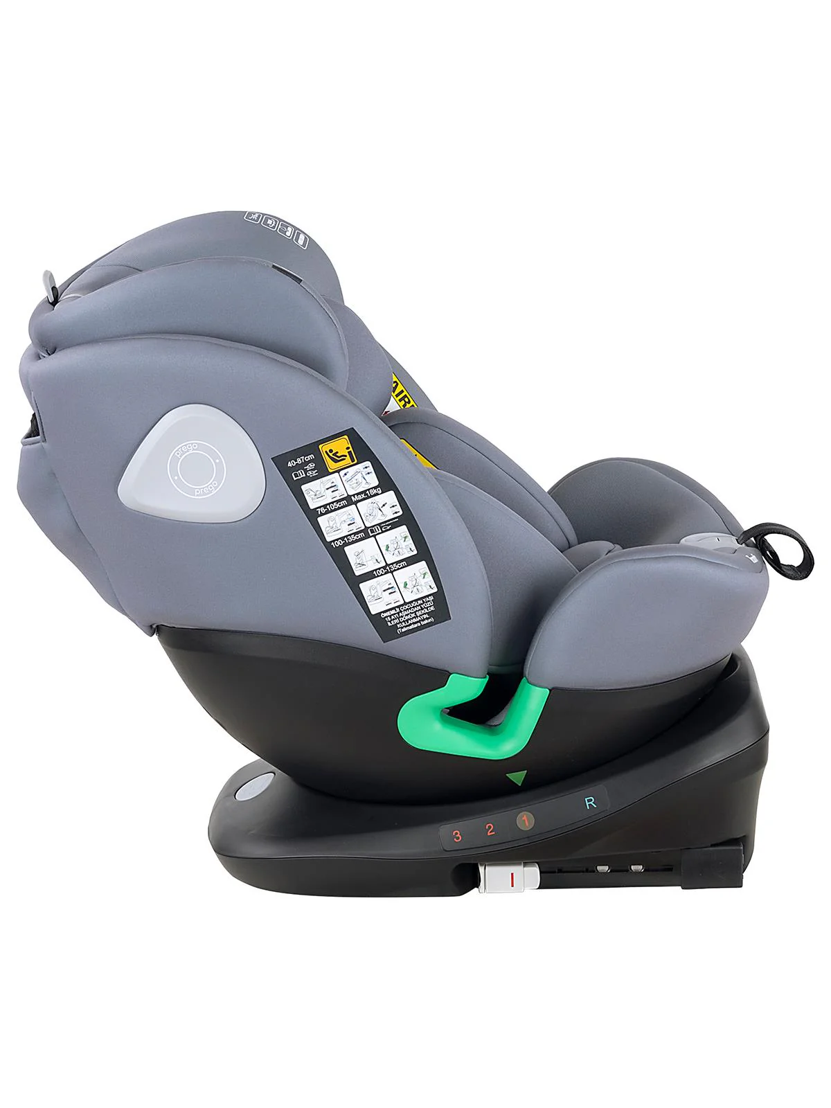 Prego TronFix I-Size 0-36 Kg Oto Koltuğu - Gri - Image 11