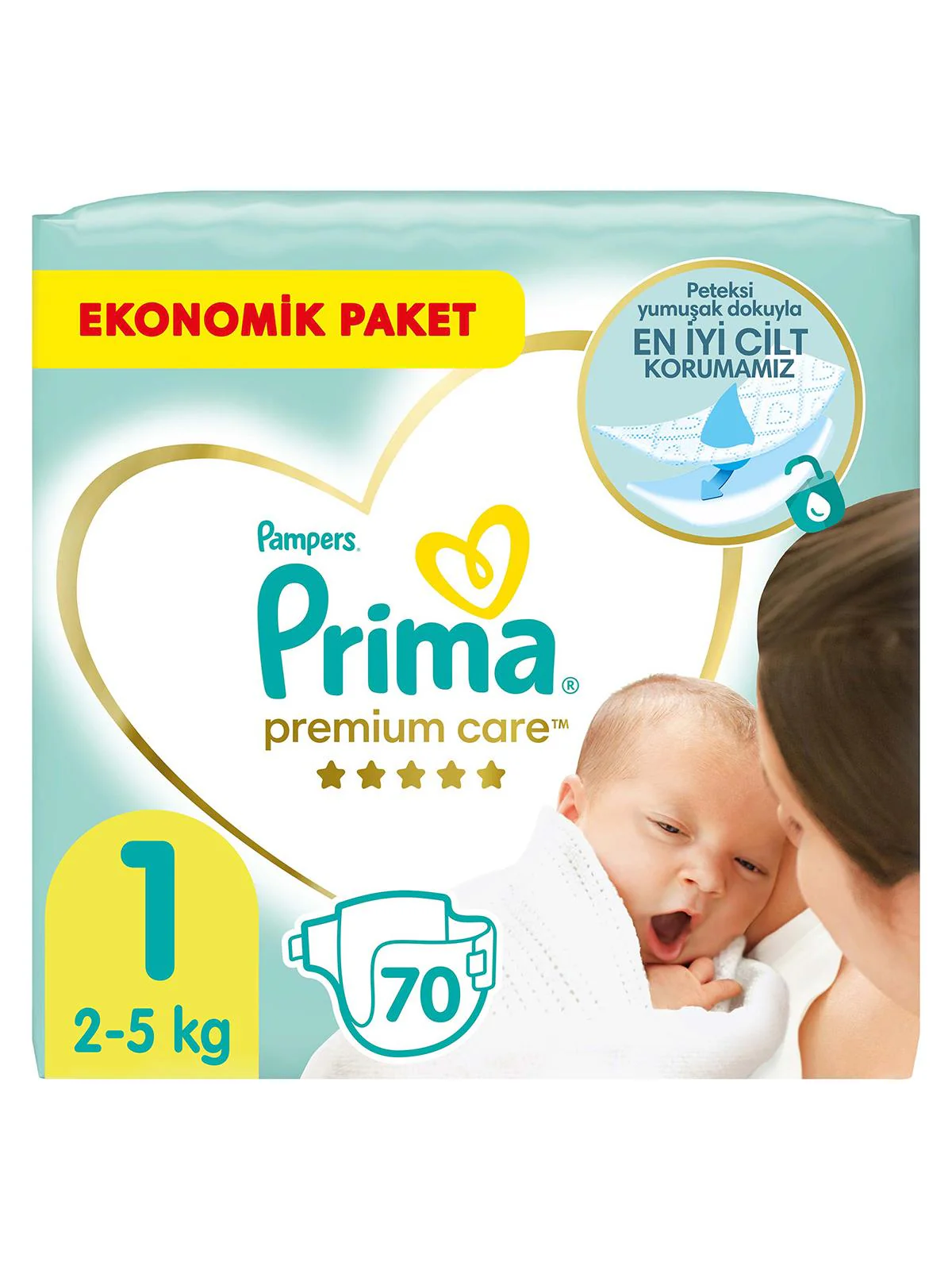 Prima Premium Care 1 Beden Bebek Bezi Ekonomik Paket Yenidoğan 70 Adet - Image 9