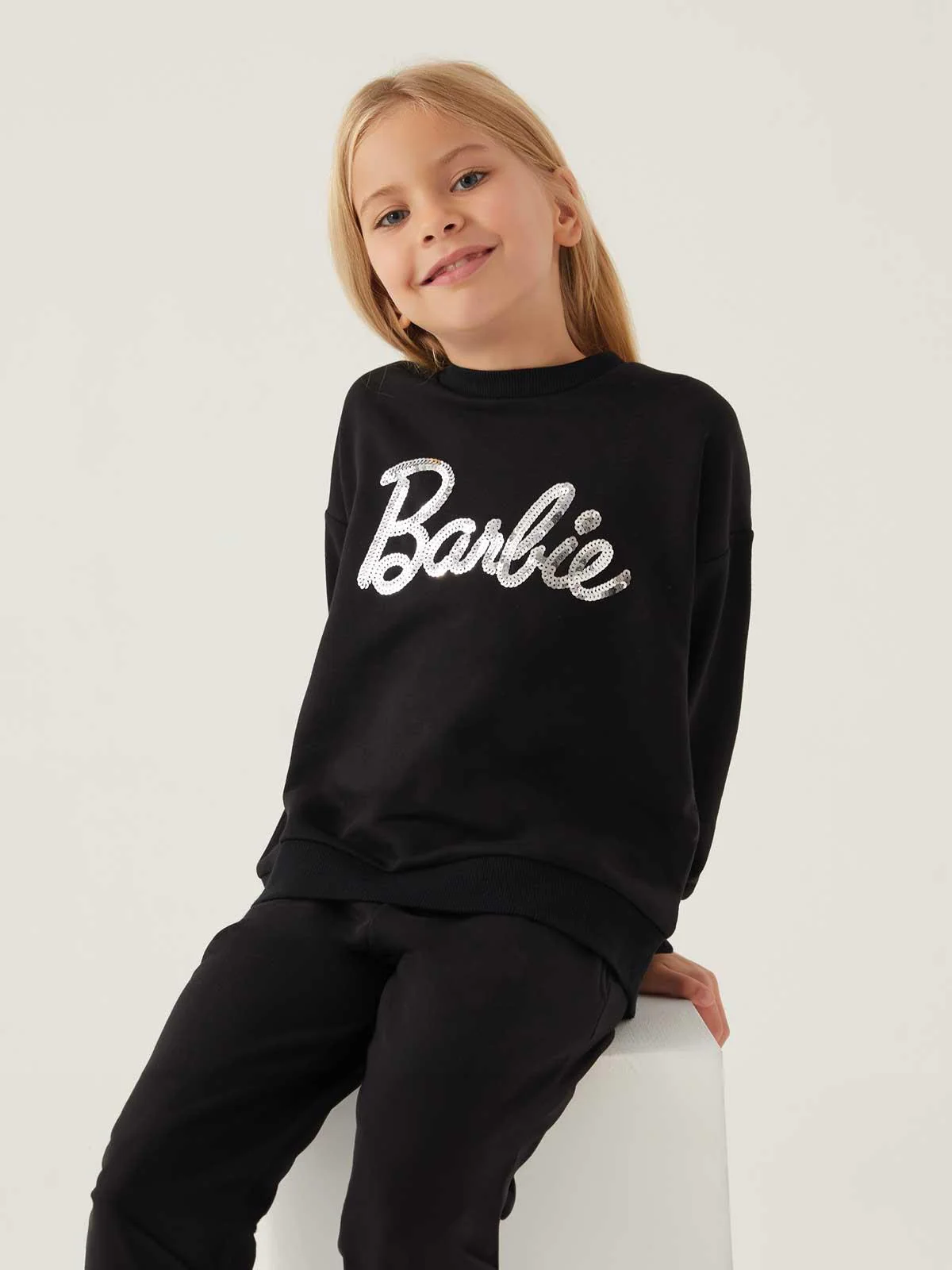Roly Poly Barbıe Kız Çocuk 3-8 Yaş Sweatshirt - Siyah - Image 2