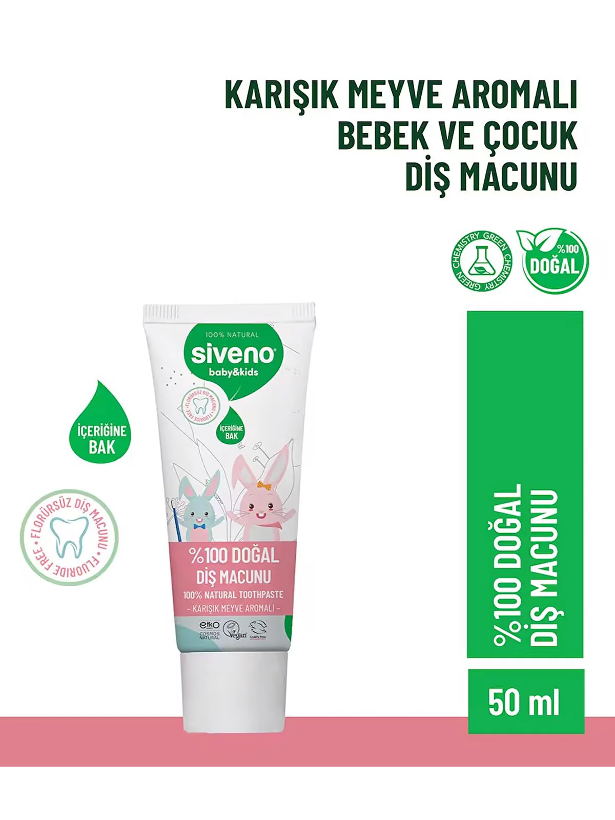 SIVENO %100 Doğal Diş Macunu Baby&Kids 50ml