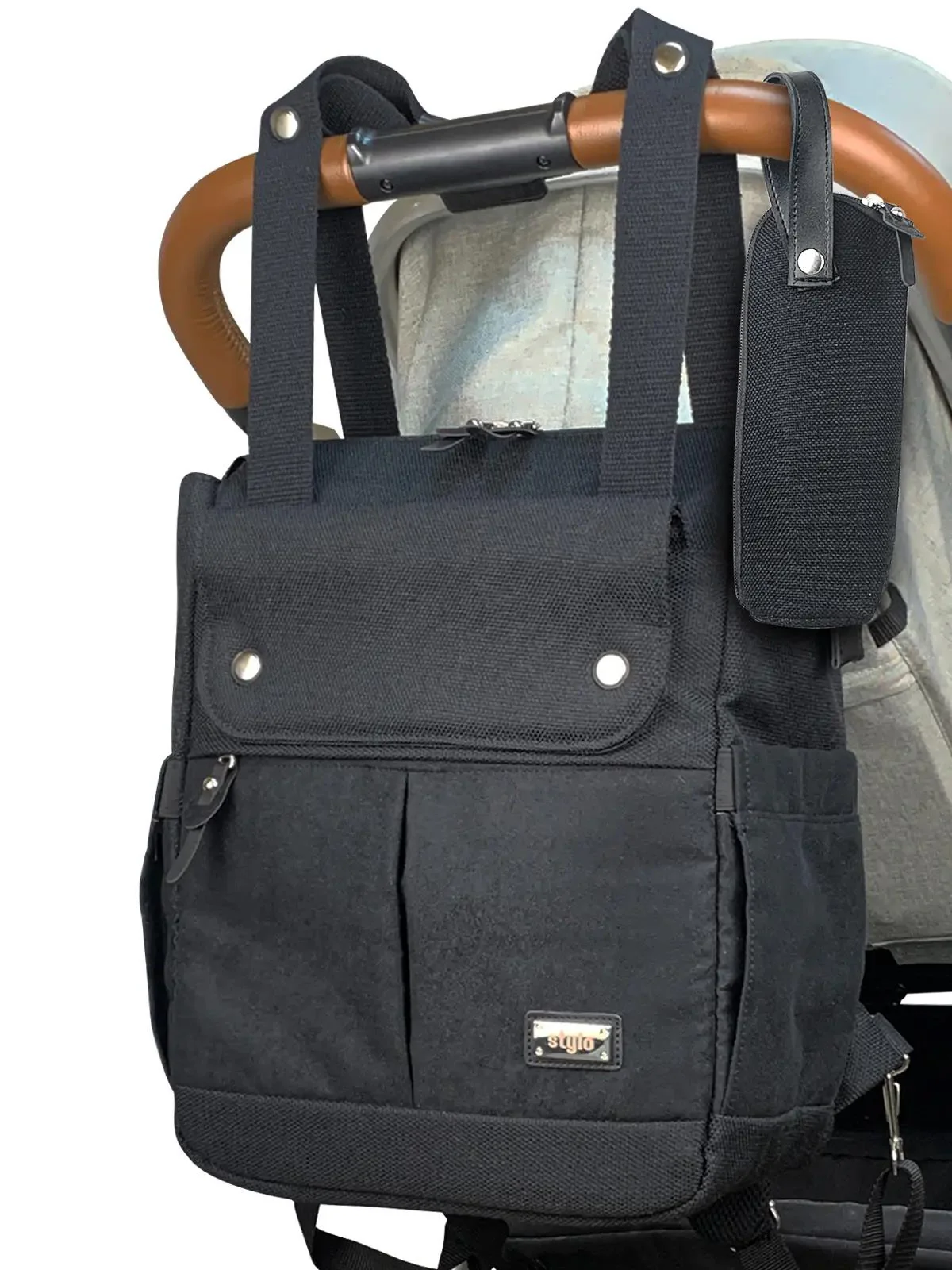 Stylo Platinum (2 In 1) Anne Bebek Bakım Sırt Ve Omuz Çantası - Siyah - Image 16