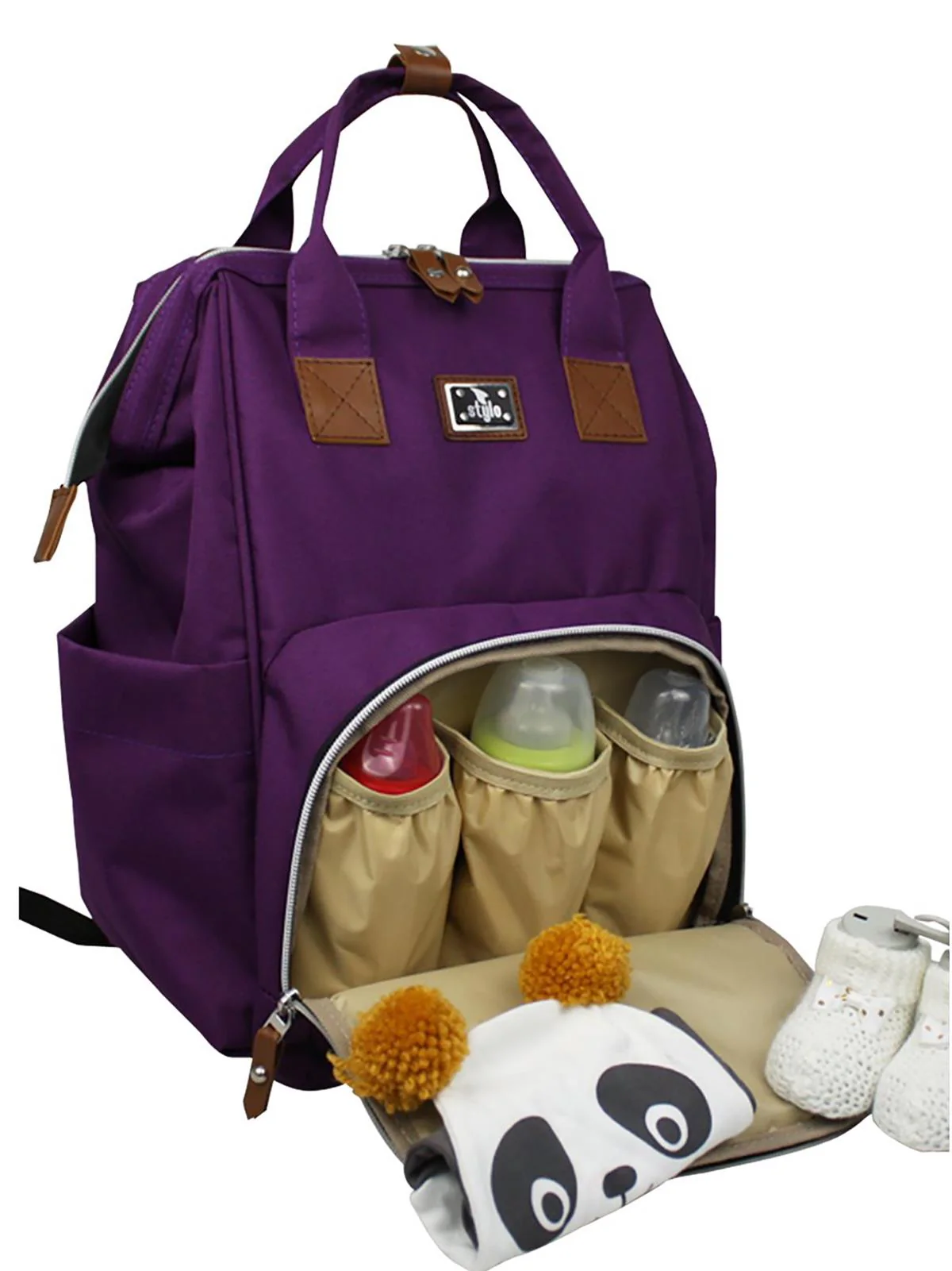 Stylo Roma Baby Bag Anne Bebek Bakım Sırt Çantası - Lila - Image 4