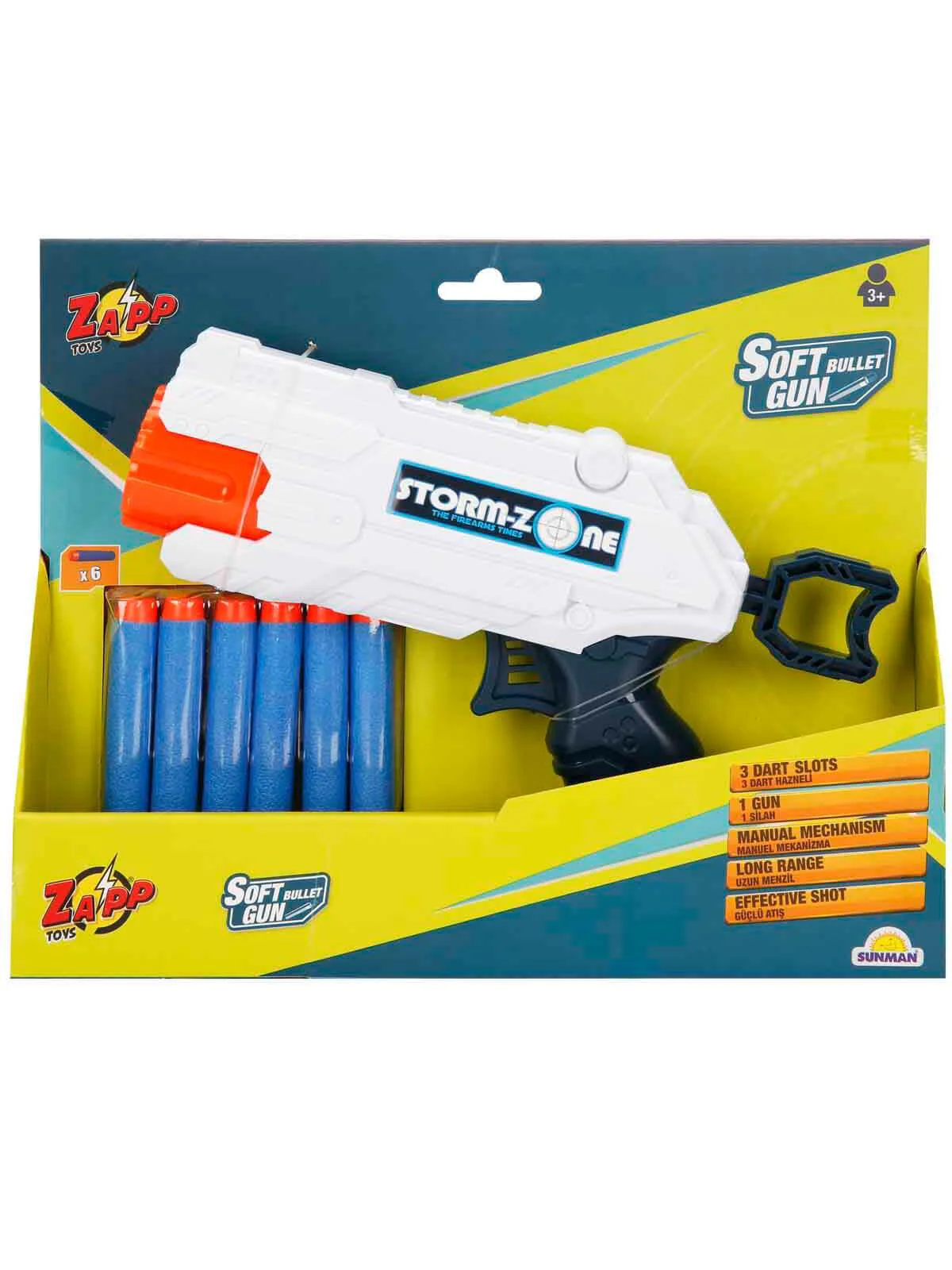 Sunman Oyuncak  Zapp 6 Mermili Sünger Dart Atan Silah - Image 5