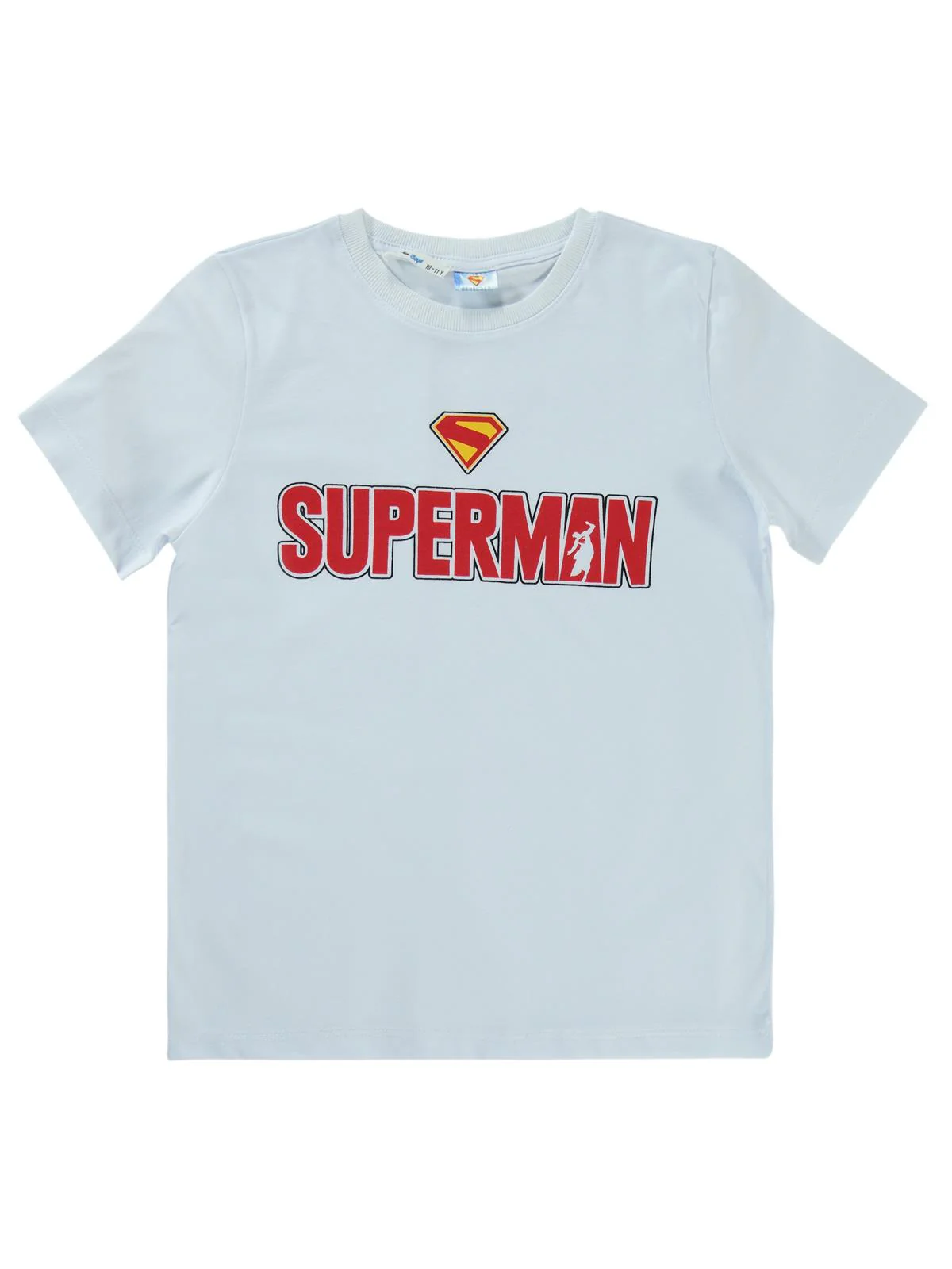 Süperman Baskılı 10-13 Yaş Tişört - Beyaz