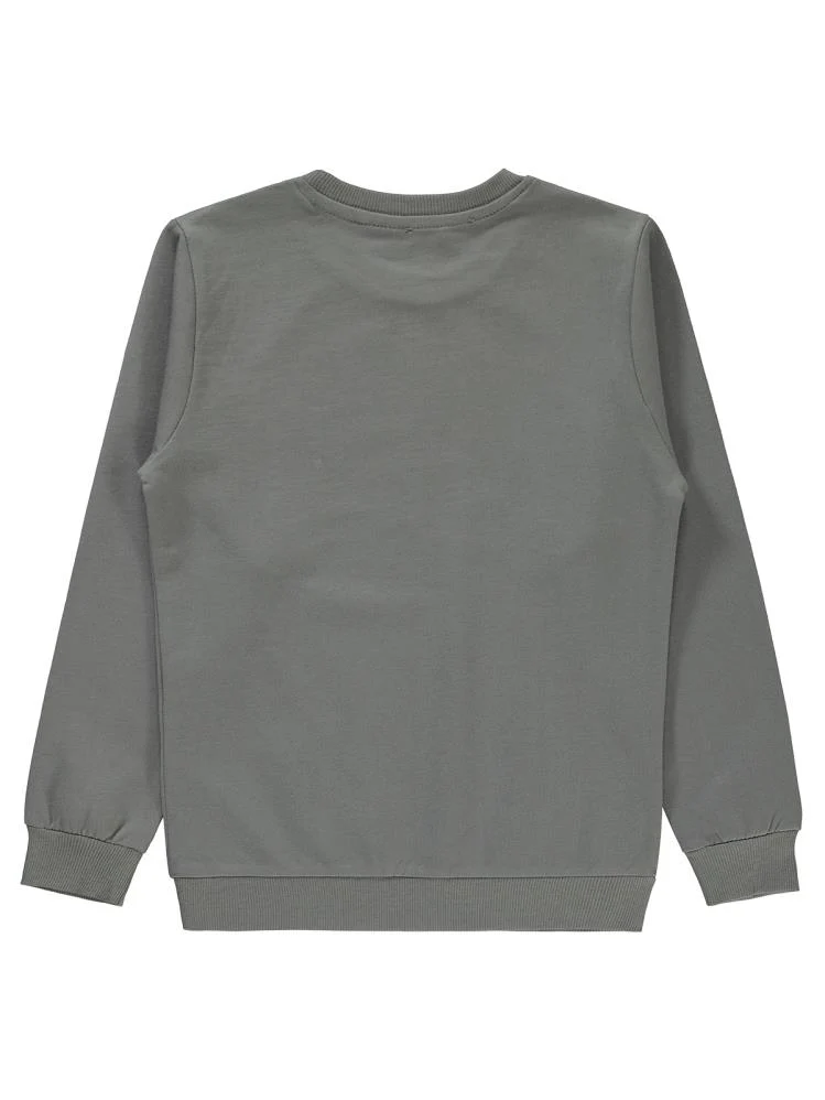 Superman Baskılı 6-9 Yaş Sweatshirt - Gri - Image 4
