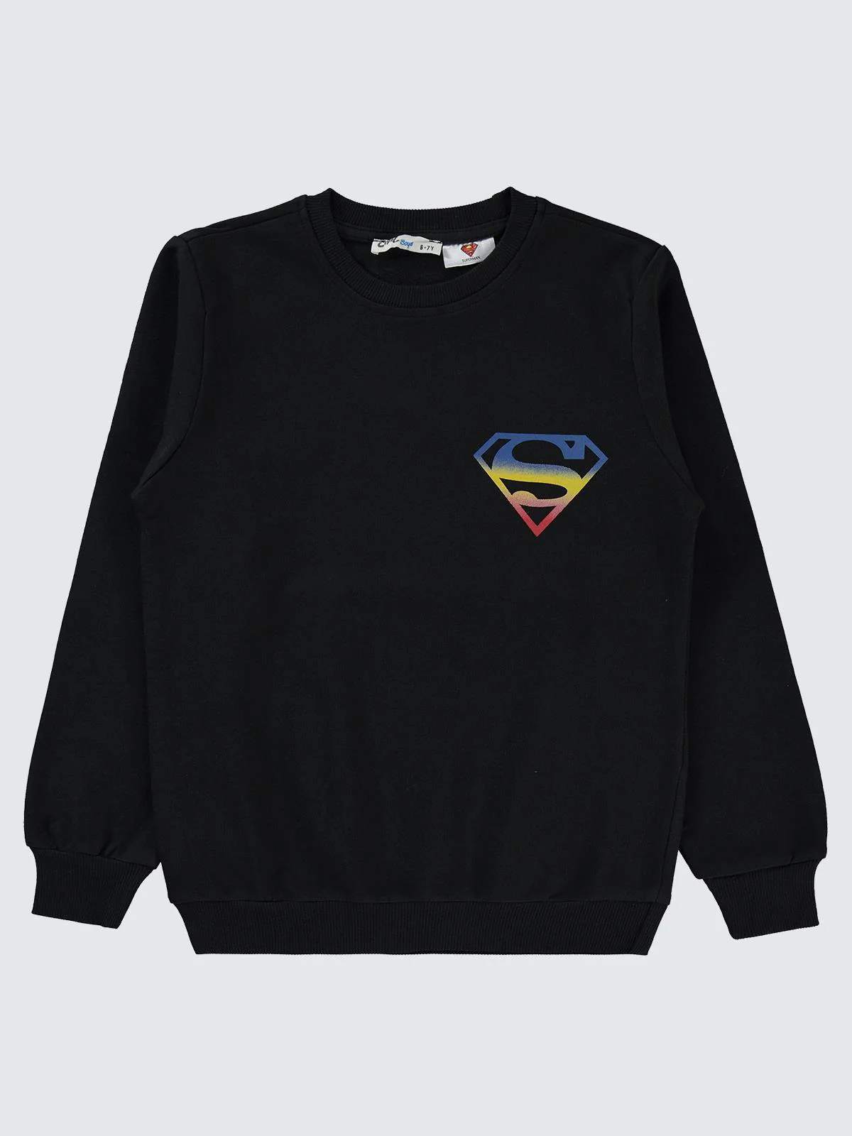 Superman Baskılı 6-9 Yaş Sweatshirt - Siyah - Image 6