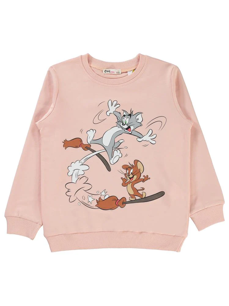 Tom and Jerry 6-9 Yaþ Sweatshirt - Pudra