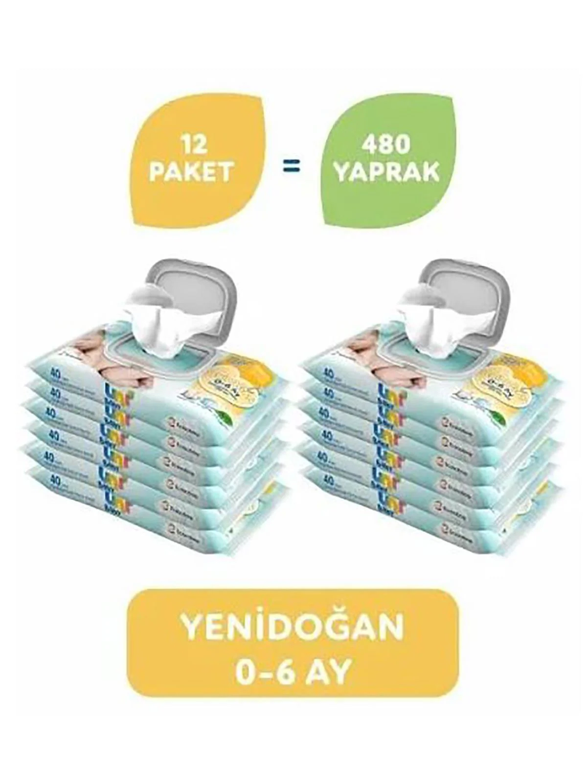 Uni Baby Yenidoğan 12'li Islak Mendil 480 Yaprak - Image 4