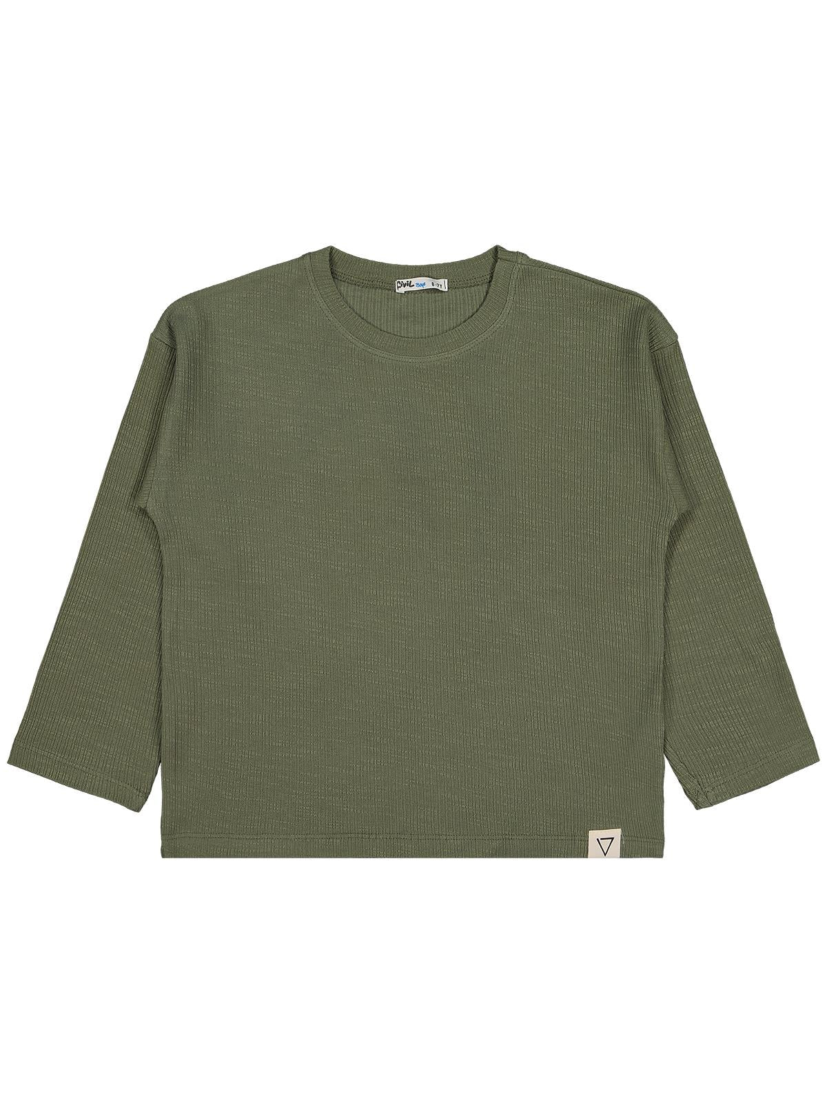 Civil Boys Jakarlı Basic 10-13 Yaş Sweatshirt - Gri - Image 3