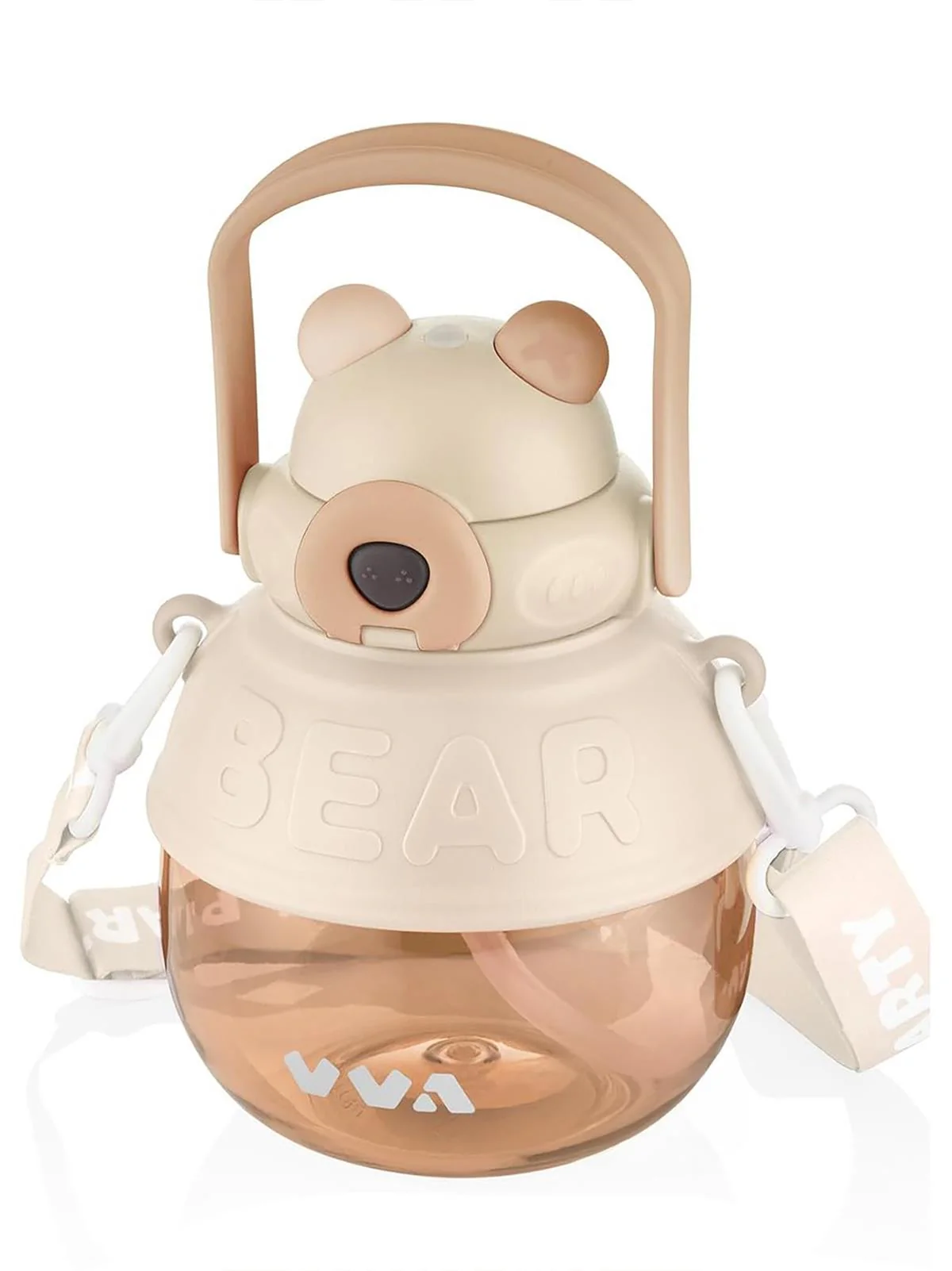 Vagonlife Taşıma Askılı Pipetli Çocuk Su Matarası 1000 ml  - Beyaz