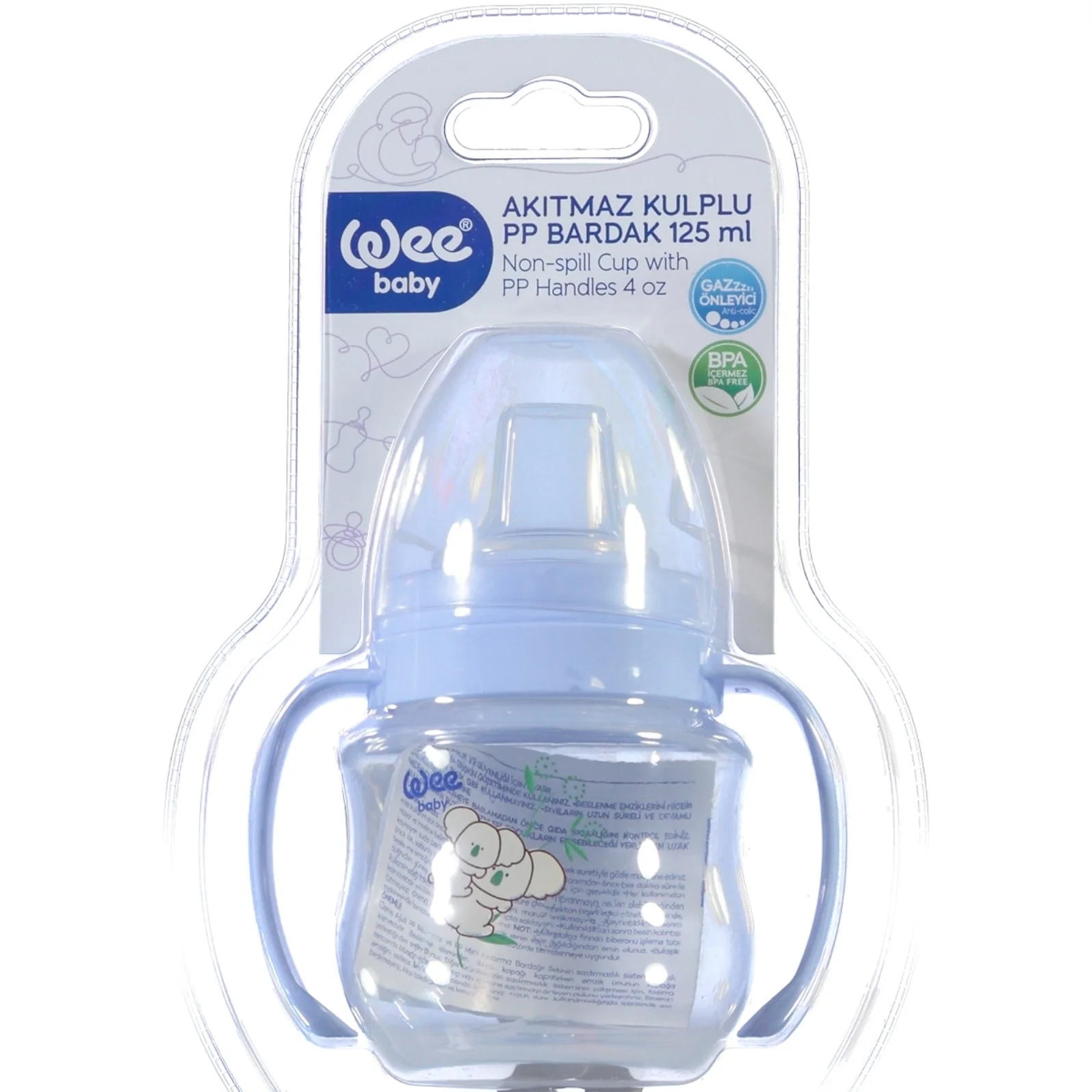 Wee Baby Antıkolok Akıtmaz Kuplı Bardak 125 cc - Mavi - Image 6