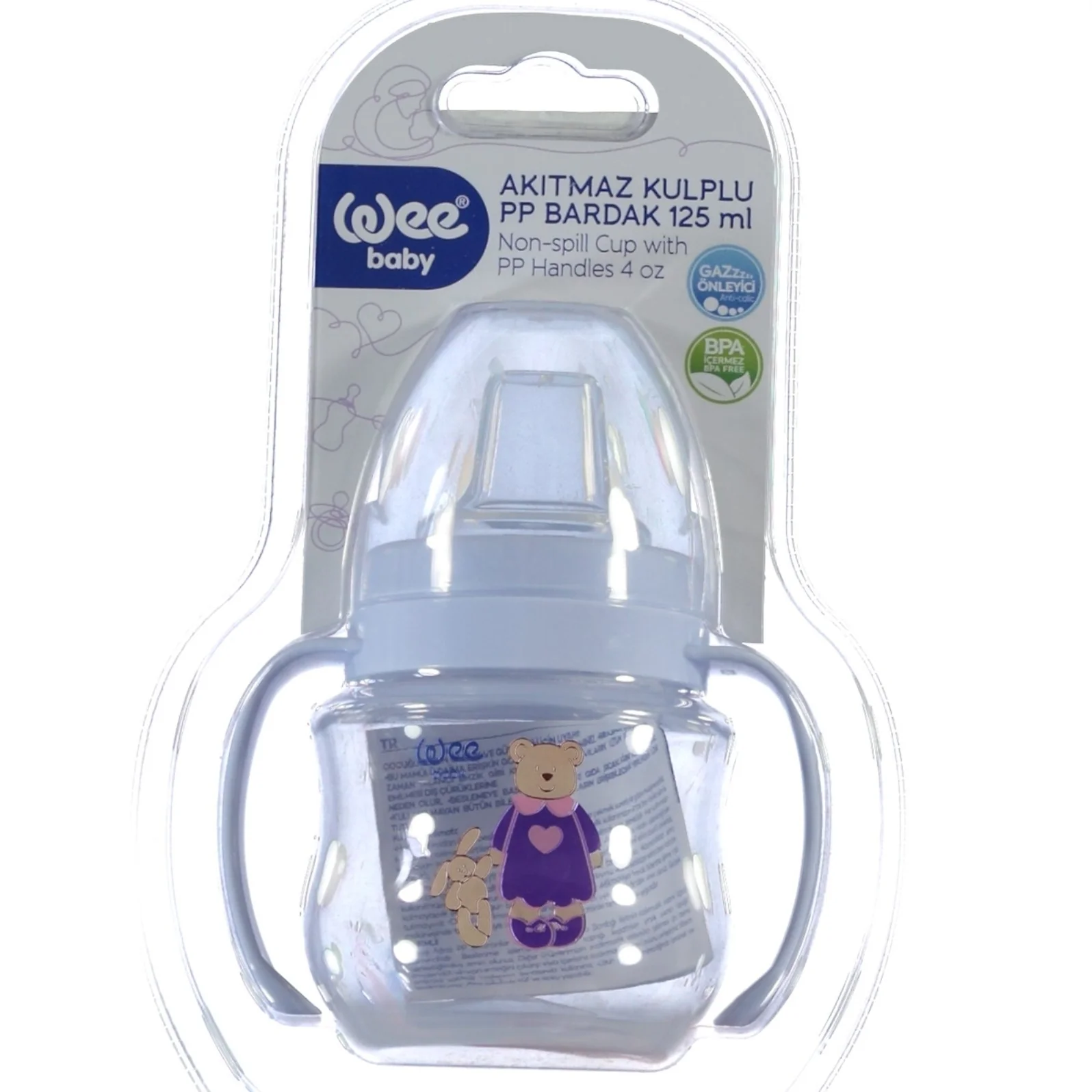 Wee Baby Antıkolok Akıtmaz Kuplı Bardak 125 cc - Mavi - Image 7